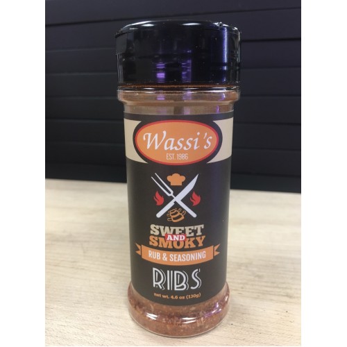Wassi's Rib Rub &amp; Seasoning - Sweet &amp; Smoky