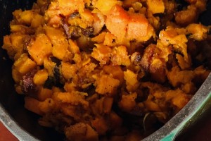 Bourbon Maple Sweet Potato Hash